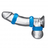 Комплект из трех голубых колец для эрекции 3-Pack Nuts   Bolts Stretch Cock Ring Set - BlueLine - в Пушкино купить с доставкой