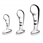 Набор из 3 стальных стимуляторов простаты Stainless Steel P-spot Training Set - b-Vibe - в Пушкино купить с доставкой