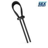 Черный ремень-лассо для усиления эрекции - Sex Expert - в Пушкино купить с доставкой