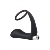 Черное эрекционное кольцо с вибропробкой Vibrating Anal Plug With Cockring - Dream Toys - в Пушкино купить с доставкой