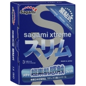 Розовые презервативы Sagami Xtreme FEEL FIT 3D - 3 шт. - Sagami - купить с доставкой в Пушкино