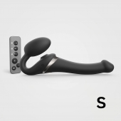 Черный безремневой страпон Multi Orgasm Size S с клиторальной стимуляцией - Strap-on-me - купить с доставкой в Пушкино