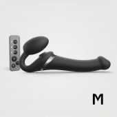 Черный безремневой страпон Multi Orgasm Size M с клиторальной стимуляцией - Strap-on-me - купить с доставкой в Пушкино