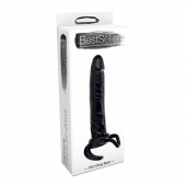 Чёрная насадка-фаллос для двойного проникновения INFLATABLE DILDO SLIM DONG  - 13,5 см. - Toyz4lovers - в Пушкино купить с доставкой