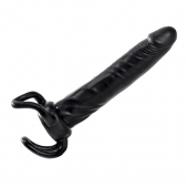 Чёрная насадка-фаллос для двойного проникновения INFLATABLE DILDO SLIM DONG  - 13,5 см. - Toyz4lovers - в Пушкино купить с доставкой