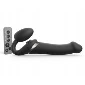 Черный безремневой страпон Multi Orgasm Size L с клиторальной стимуляцией - Strap-on-me - купить с доставкой в Пушкино