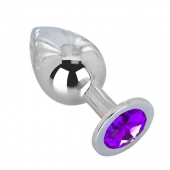 Большой плаг из стали с фиолетовым кристаллом Violet Dream - 9,5 см. - Erotic Fantasy - купить с доставкой в Пушкино
