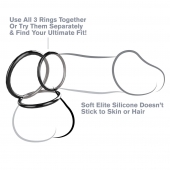 Набор из трех черных эрекционных колец Silicone 3-Ring Stamina Set - Pipedream - в Пушкино купить с доставкой