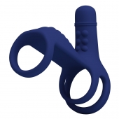 Синяя вибронасадка на пенис Vibrating Penis Sling - Baile - в Пушкино купить с доставкой