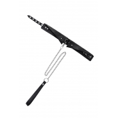 Черный кожаный ошейник-воротник с поводком - Pecado - купить с доставкой в Пушкино