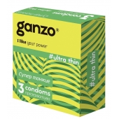 Ультратонкие презервативы Ganzo Ultra thin - 3 шт. - Ganzo - купить с доставкой в Пушкино
