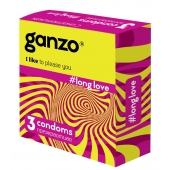 Презервативы с анестетиком для продления удовольствия Ganzo Long Love - 3 шт. - Ganzo - купить с доставкой в Пушкино