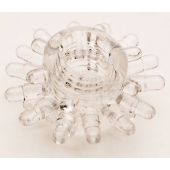 Прозрачное гелевое эрекционное кольцо с шипиками - Toyfa Basic - в Пушкино купить с доставкой