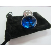 Анальное украшение BUTT PLUG  Small с синим кристаллом - 7 см. - Anal Jewelry Plug - купить с доставкой в Пушкино