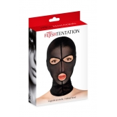 Черная сетчатая маска на голову с отверстиями для глаз и рта - Fetish Tentation - купить с доставкой в Пушкино