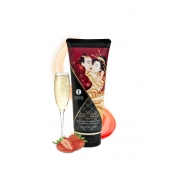 Массажный крем для тела с ароматом клубники и шампанского Sparkling Strawberry Wine - 200 мл. - Shunga - купить с доставкой в Пушкино