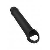 Черная насадка-удлинитель с вибрацией Vibrating Extender With Remote - Dream Toys - в Пушкино купить с доставкой