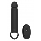 Черная насадка-удлинитель с вибрацией Vibrating Extender With Remote - Dream Toys - в Пушкино купить с доставкой