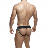 Телесный фаллопротез на черных эластичных ремнях 7 Inch Hollow Strap On - 17 см. - Blush Novelties - купить с доставкой в Пушкино