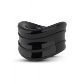 Черное эрекционное кольцо на мошонку Beef Ball Stretcher Snug - Blush Novelties - в Пушкино купить с доставкой