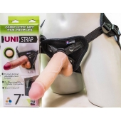 Страпон-унисекс с двумя насадками UNI strap 7  Harness - 19 и 16 см. - LOVETOY (А-Полимер) - купить с доставкой в Пушкино