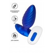 Синяя анальная вибровтулка Closs с управлением через приложение - ToyFa