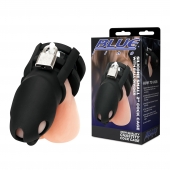 Черная клетка для пениса Silicone Small 2 in Cock Cage With Ball Divider - BlueLine - купить с доставкой в Пушкино