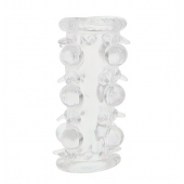 Прозрачная насадка на пенис с шипами и бугорками JELLY JOY LUST CLUSTER CLEAR - Dream Toys - в Пушкино купить с доставкой