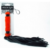 Нежная плеть с красным мехом BDSM Light - 43 см. - БДСМ Арсенал - купить с доставкой в Пушкино