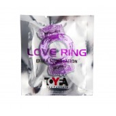 Фиолетовое виброкольцо с двумя вибропульками - Toyfa Basic - в Пушкино купить с доставкой