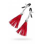 Зажимы на соски «Прищепки» с красными кисточками из замши - Pecado - купить с доставкой в Пушкино