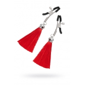 Зажимы на соски «Прищепки» с красными кисточками из шелка - Pecado - купить с доставкой в Пушкино