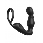 Черный вибростимулятор простаты с эрекционным кольцом Ass-Gasm Pro P-Spot Milker - Pipedream - в Пушкино купить с доставкой