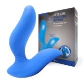 Синий вибромассажер простаты 3,5’’ Curve P-spot Massager - 12 см. - Erokay - в Пушкино купить с доставкой