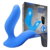 Синий вибромассажер простаты 3,5’’ Remote Control Curve P-spot Massager - 12 см. - Erokay - в Пушкино купить с доставкой