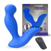 Синий вибромассажер простаты 3,5’’ Remote Control P-spot Massager - 12,5 см. - Erokay - в Пушкино купить с доставкой