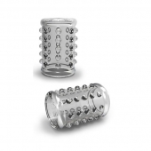 Прозрачная насадка на пенис с шишечками STAY HARD COCK SLEEVE 02 CLEAR - Blush Novelties - в Пушкино купить с доставкой