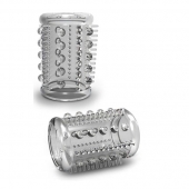 Прозрачная насадка с шипами и шишечками STAY HARD COCK SLEEVE 03 CLEAR - Blush Novelties - в Пушкино купить с доставкой