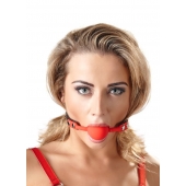 Силиконовый кляп-шар на чёрных ремешках Red Gag silicone - Orion - купить с доставкой в Пушкино