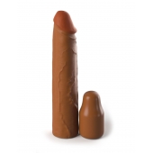 Коричневая насадка на член 2  Silicone X-tension - 20,3 см. - Pipedream - в Пушкино купить с доставкой