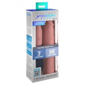 Телесная вибронасадка на член 3  Vibrating Mega X-tension with Remote - 22,9 см. - Pipedream - в Пушкино купить с доставкой