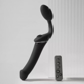 Черный безремневой вибрострапон Strap-On-Me Multi Orgasm Size XL - Strap-on-me - купить с доставкой в Пушкино