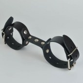 Черные кожаные наручники-фиксатор - Sitabella - купить с доставкой в Пушкино