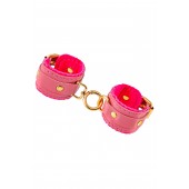 Розовые двуслойные кожаные оковы - Pecado - купить с доставкой в Пушкино