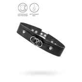 Черный чокер-ошейник со связанными кольцами на подложке - Pecado - купить с доставкой в Пушкино