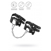 Черные кожаные наручники-браслеты из двух ремешков - Pecado - купить с доставкой в Пушкино