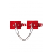 Красные мягкие кожаные оковы с люверсами - Pecado - купить с доставкой в Пушкино