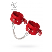 Красные мягкие кожаные оковы с люверсами - Pecado - купить с доставкой в Пушкино