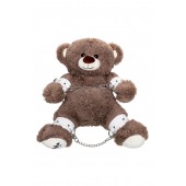 Бондажный набор: бурый мишка с белыми оковами и наручниками - Pecado - купить с доставкой в Пушкино