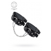 Черные кожаные оковы с двумя ремешками - Pecado - купить с доставкой в Пушкино